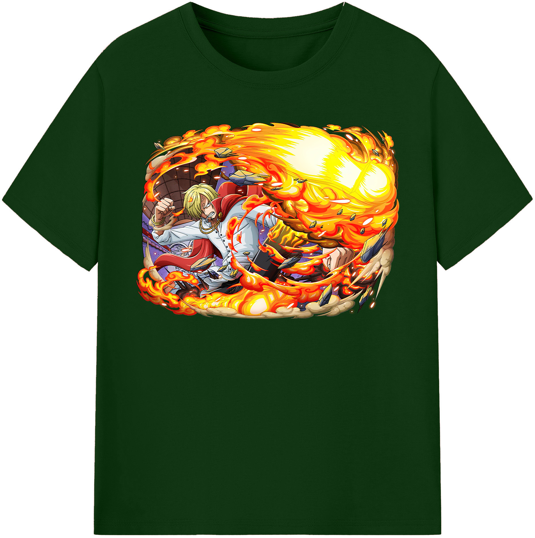 ワンピース サンジ ONE PIECE Sanji 綿100％半袖Tシャツ（フロントプリント）